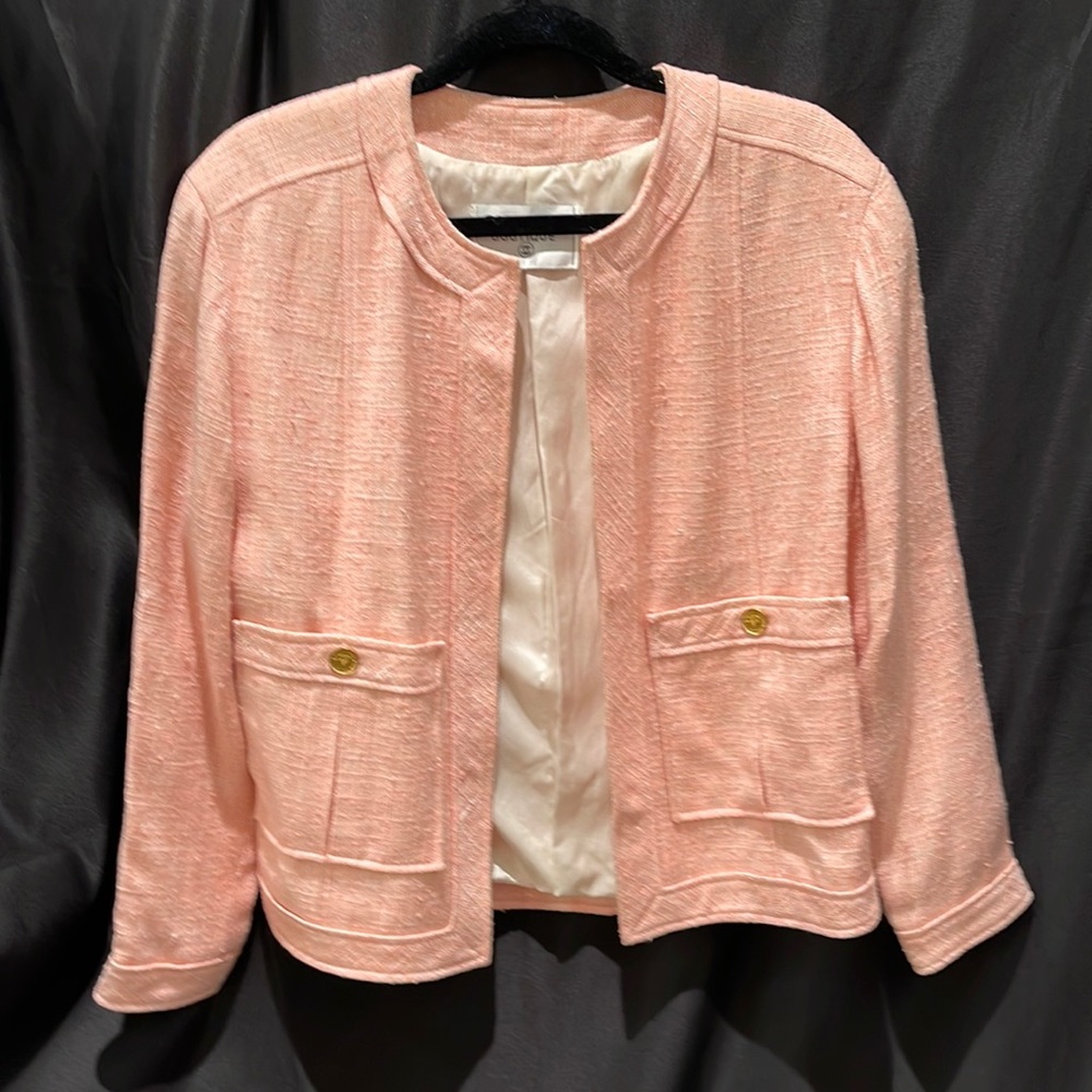 Chanel Boutique Pink Tweed Cropped Jacket
